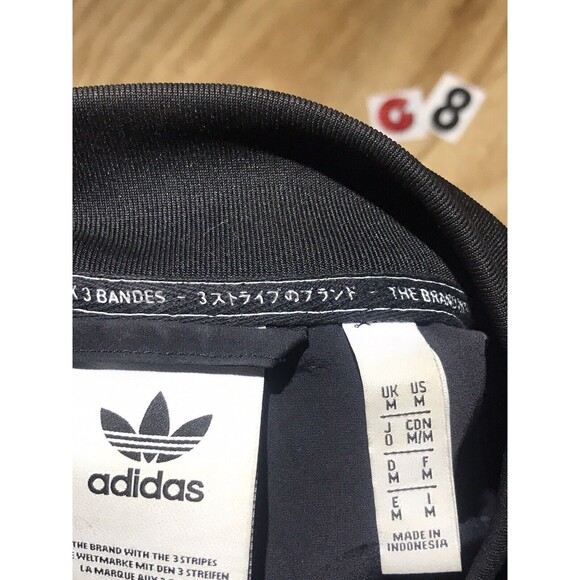 adidas full zip crewneck sweatshirt Men M Black G8 - Picture 7 of 9